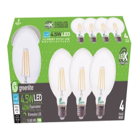 GREENLITE Led G25 E26 Sw 40W 4Pk 4.5WLEDXGLOBED4